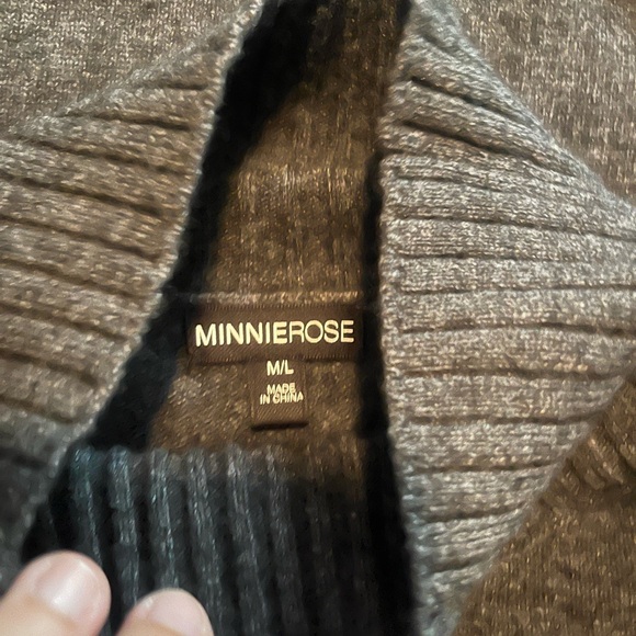 Minnie Rose 100% Cashmere Turtleneck Tunic- charcoal gray M/L - Picture 2 of 3